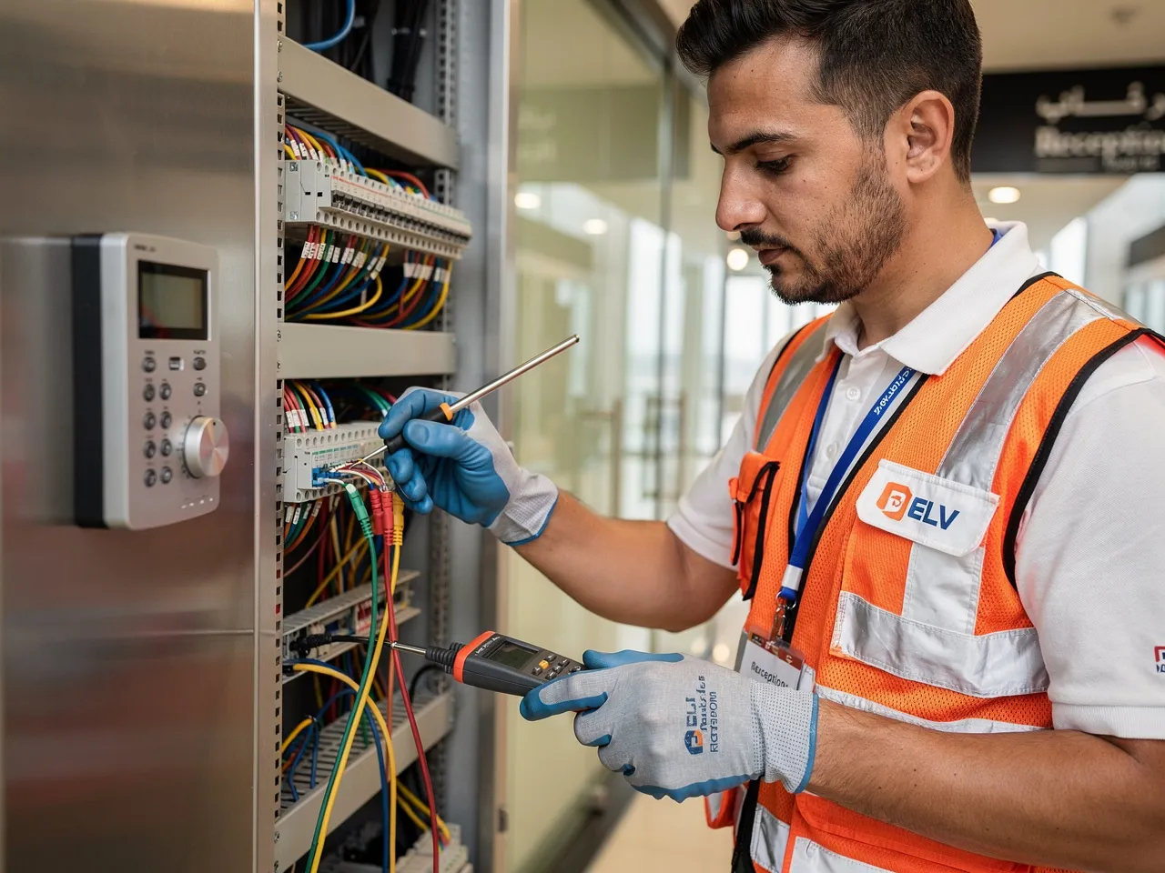 Technician working on ELV system components