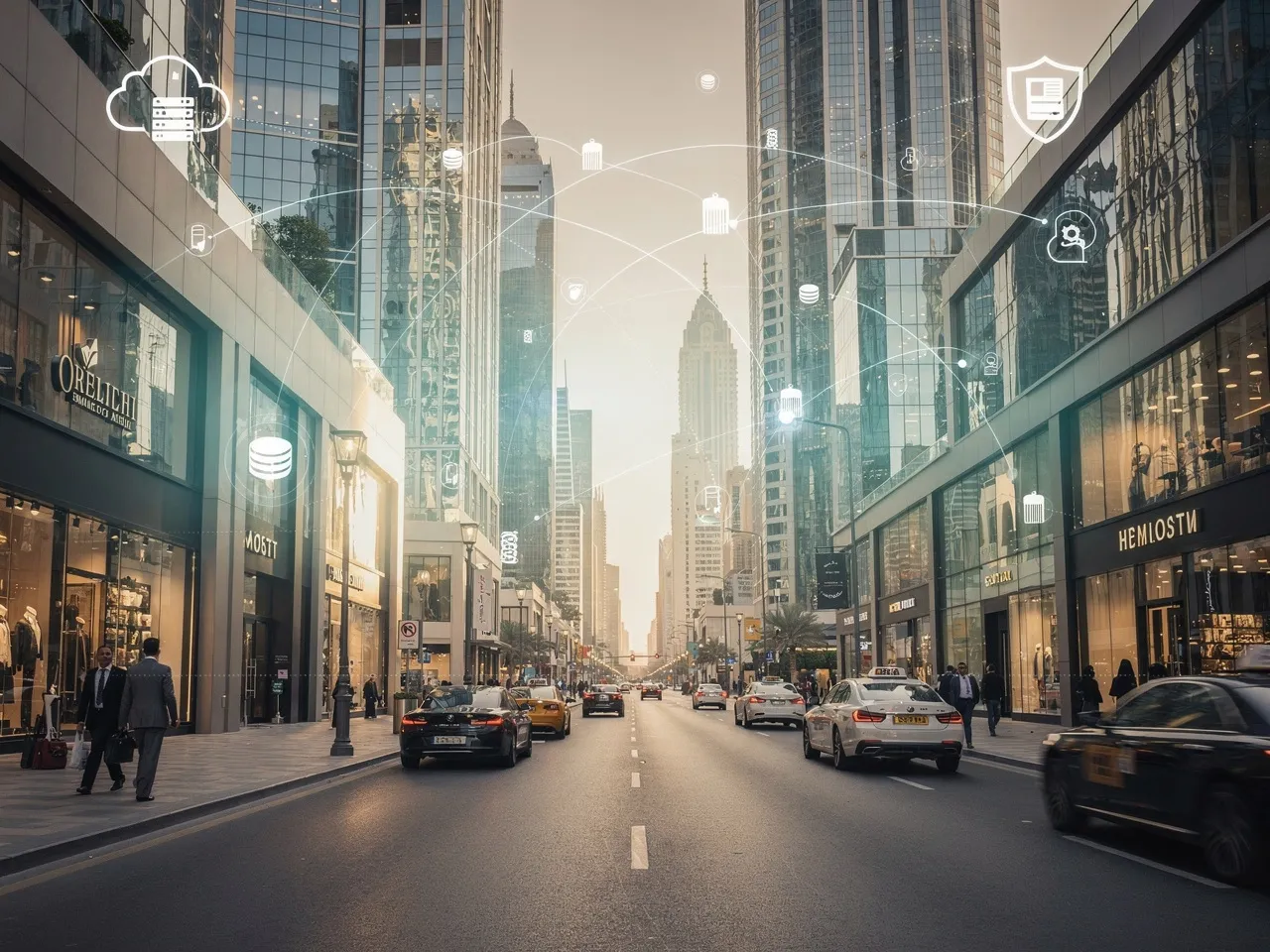 Bustling Dubai street symbolizing reliable business infrastructure