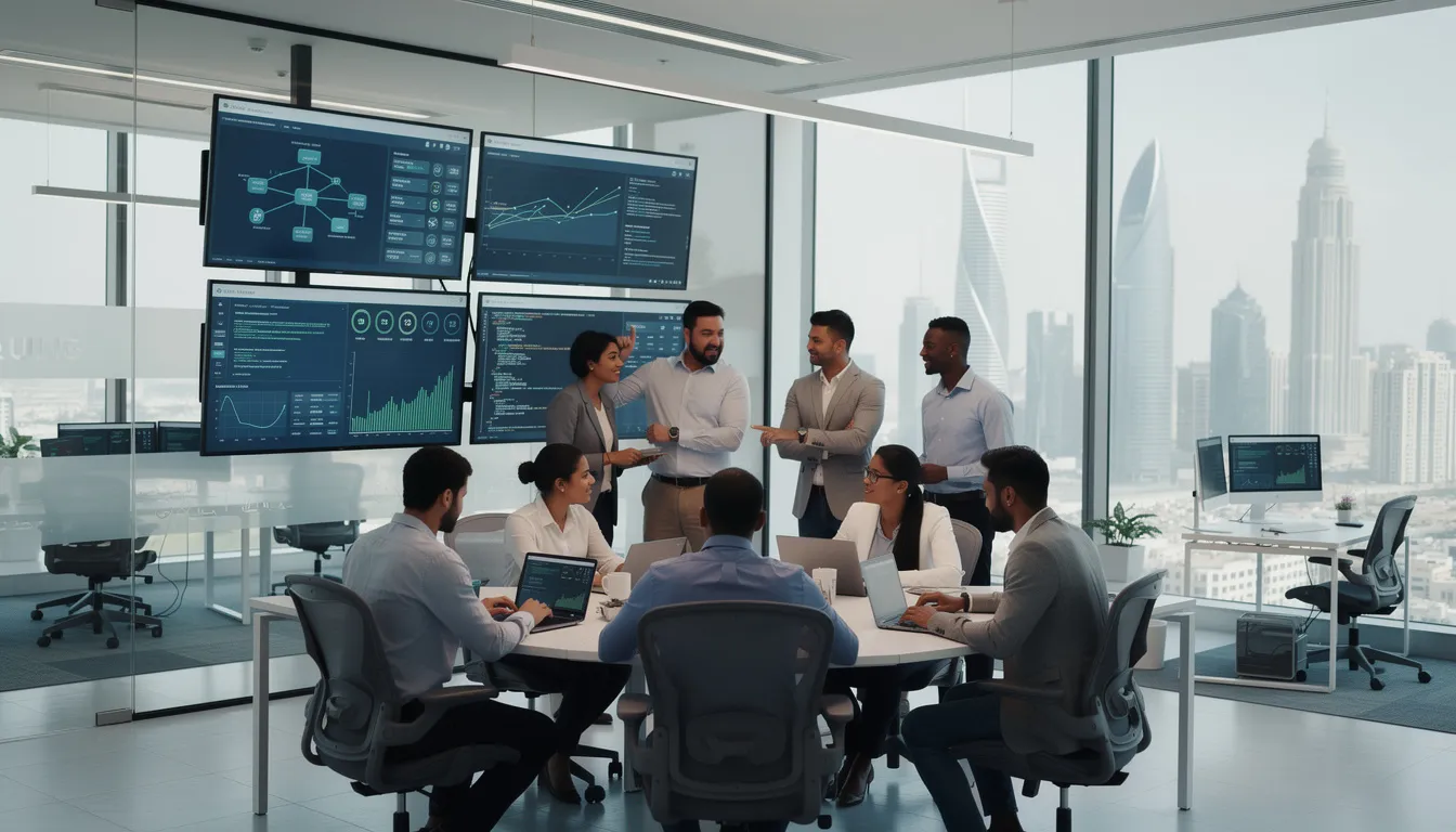 IT professionals collaborating on managed services